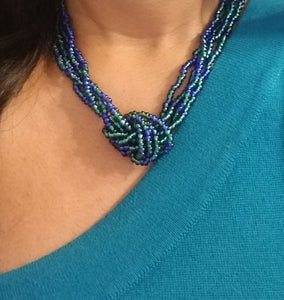 Emerald and Sapphire Multi-Strand Necklace