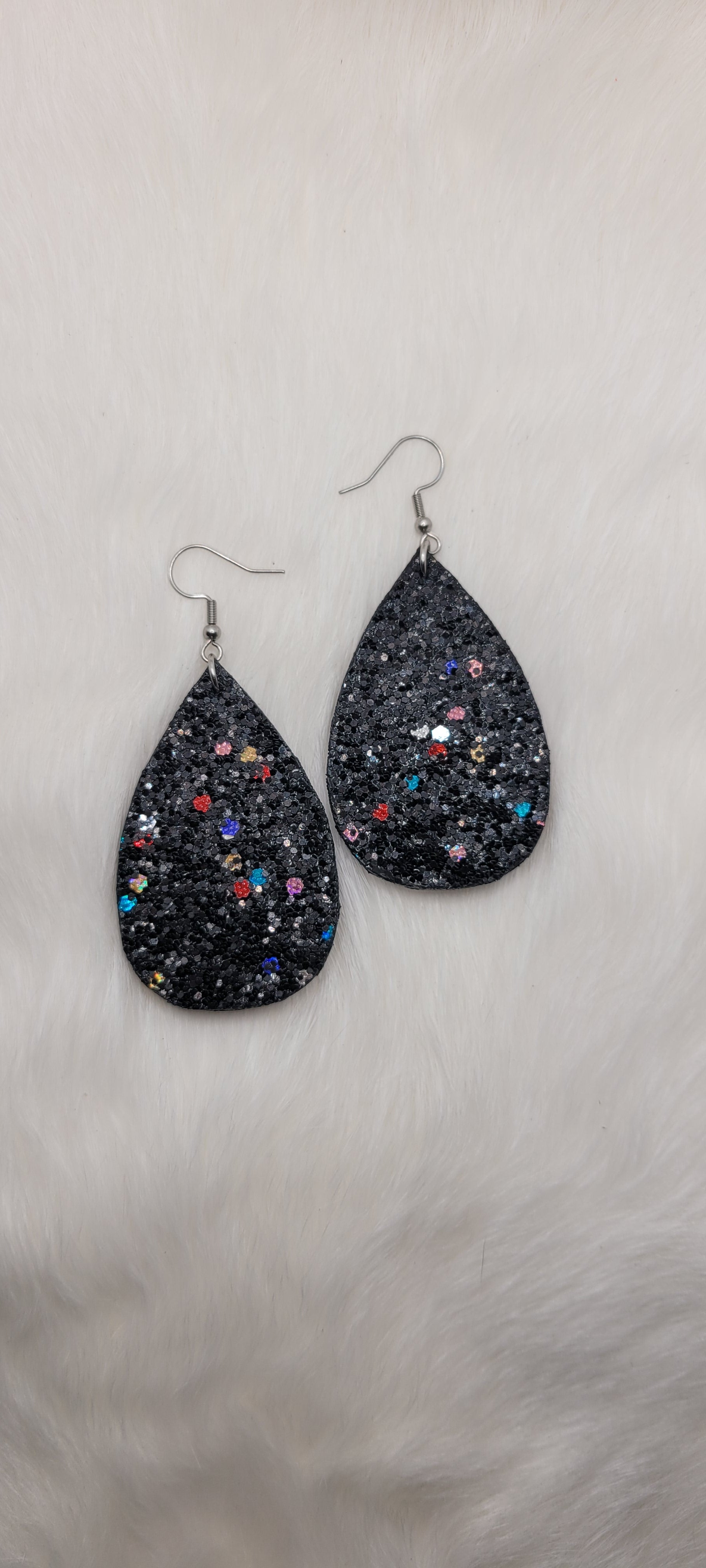 Black Multi Color Sequin Earring
