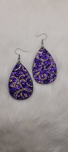 Purple and Gold Sequin Earrings