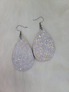 White Crystal Glitter Earring