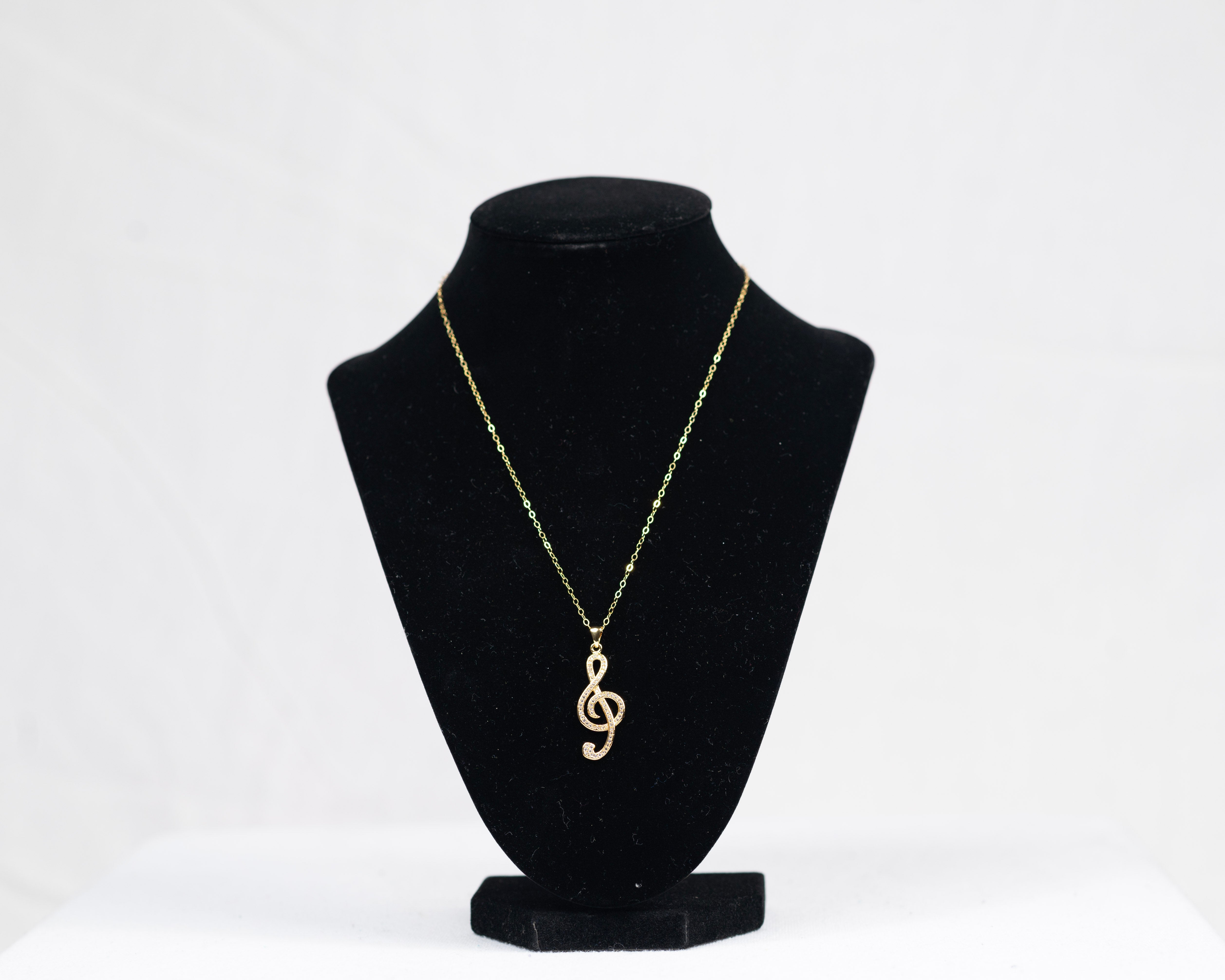 Gold Musical Note Charm Necklace