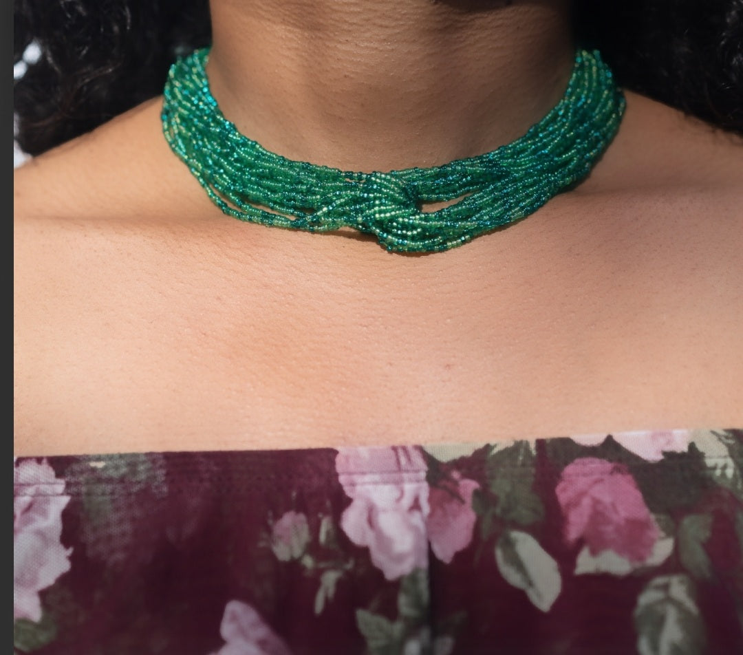 Tropical Green Choker Necklace